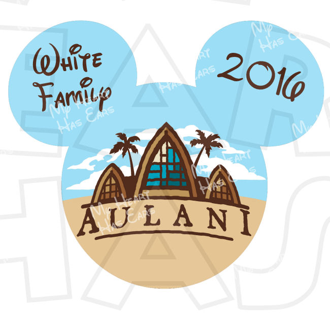650x626 Mickey Mouse Aulani With Personalized Family Name Text Disney