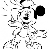 200x200 Friendly Outline Minny And Mickey Mouse With Dog Tattoo Design