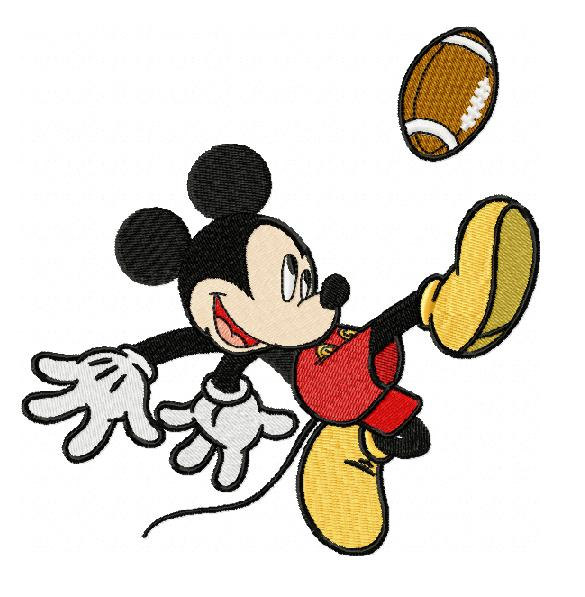 585x597 Football Mickey Mouse Embroidery Design In 3 Sizes Instant