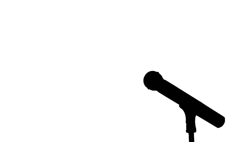 852x480 Black Silhouette Of Microphone And Vigorously Singing Singer