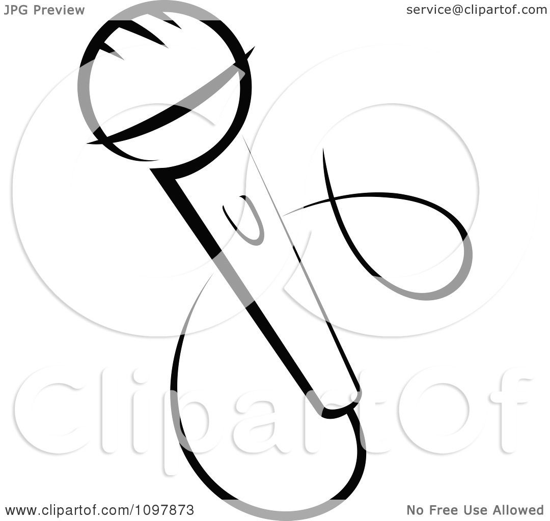 1080x1024 Black And White Microphone Clip Art