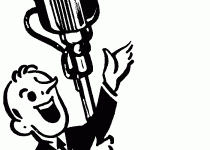 210x150 Clip Art Black And White Microphone Clip Art