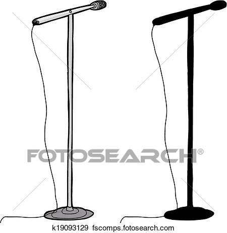 450x462 Clip Art Of Isolated Microphone Stand K19093129