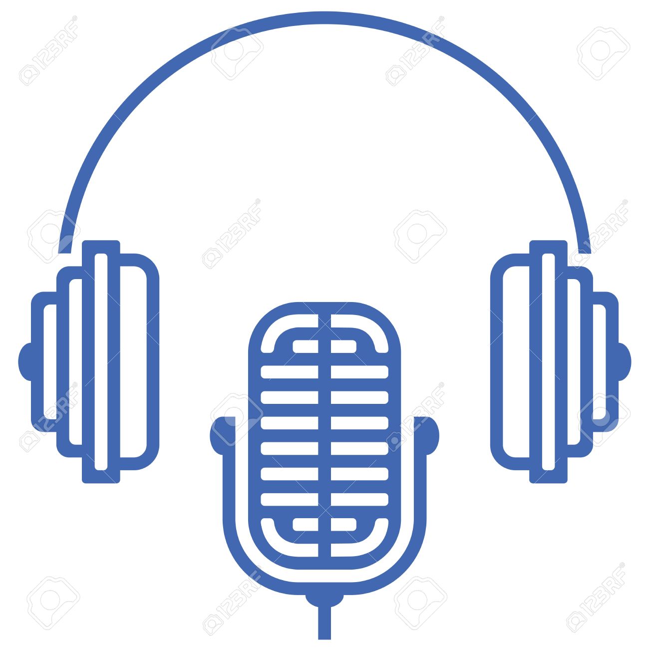 1300x1300 Vintage Microphone And Headphones Icons Royalty Free Cliparts