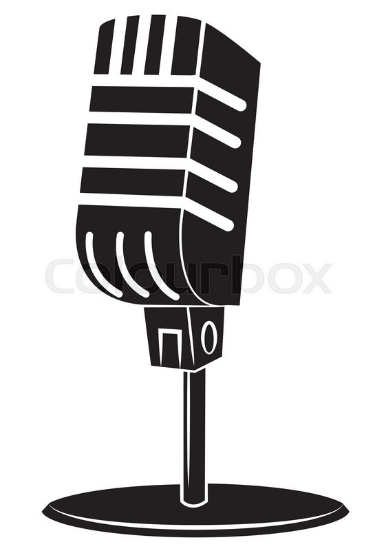 561x800 Black Silhouette Old Microphone Stock Vector Colourbox