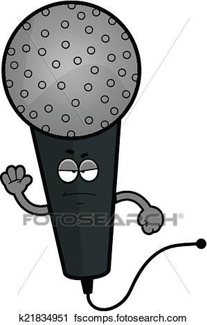 299x470 Clipart Of Cartoon Microphone Angry K21834951