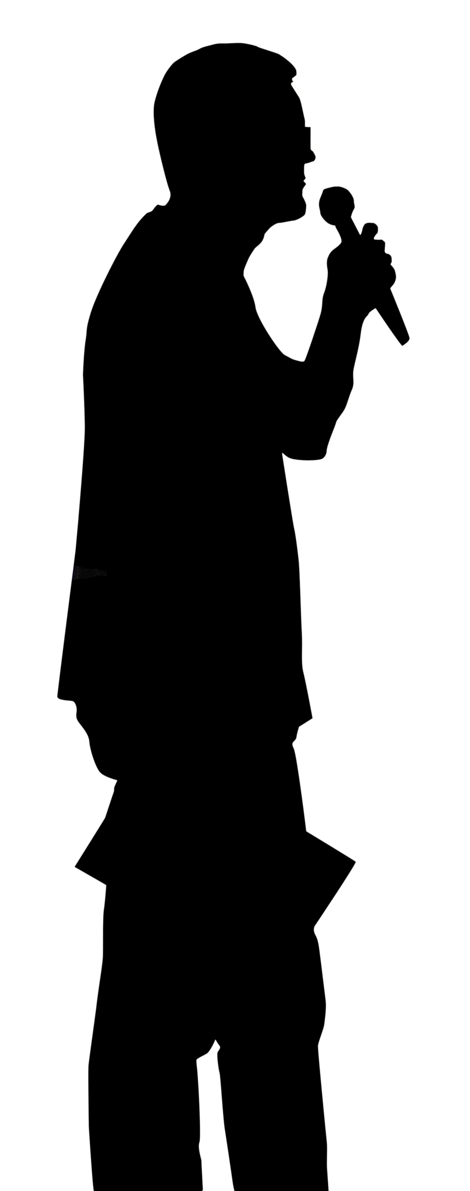 1500x3802 Microphone Silhouette Clipart