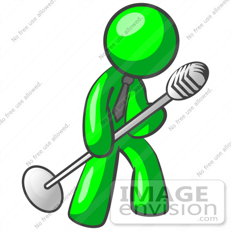 450x450 Clip Art Graphic Of A Green Guy Character Wearing A Business Tie