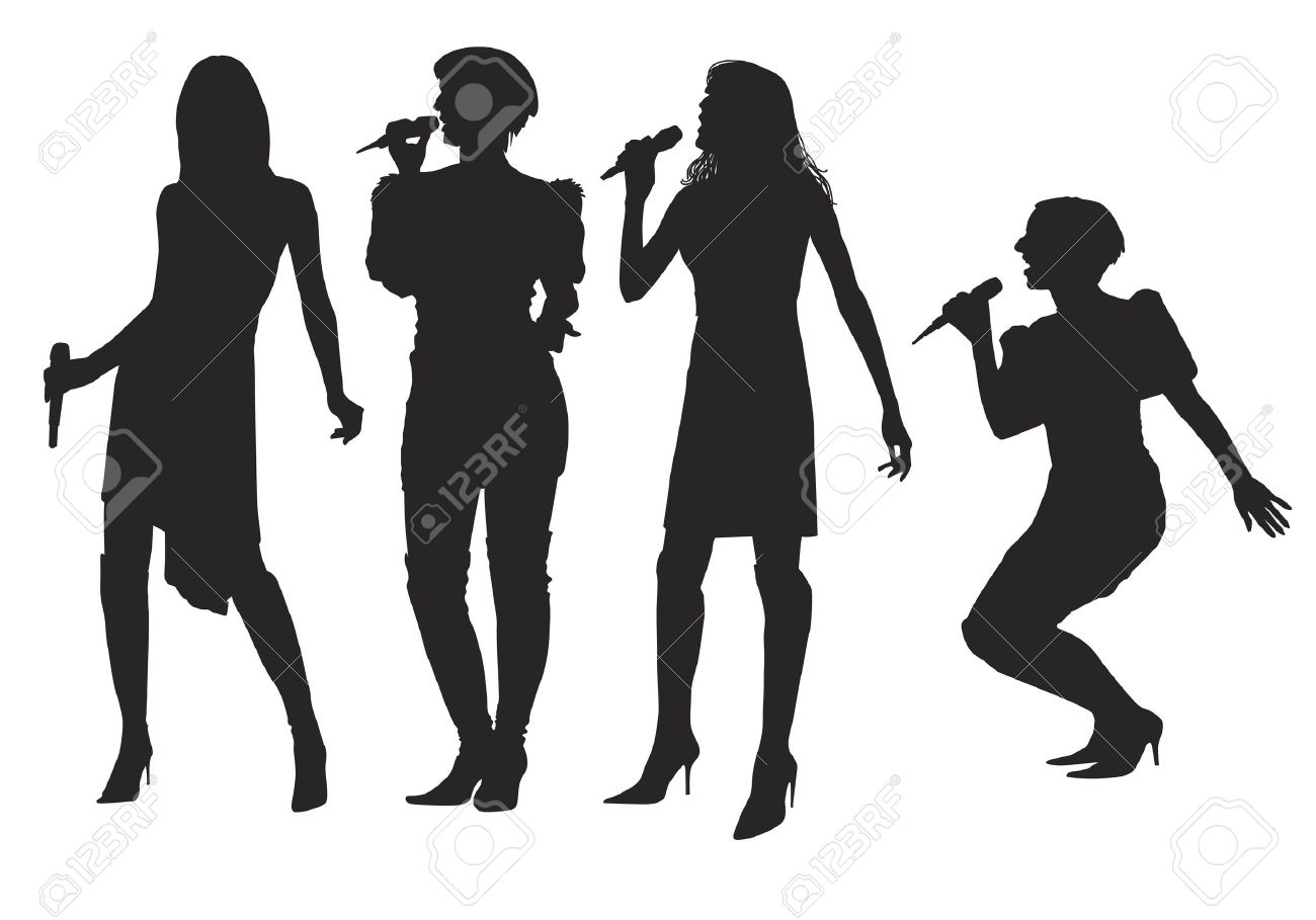 1300x909 Girl Singing Silhouette Clipart
