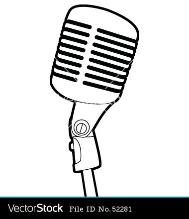 380x440 Old School Microphone Clipart
