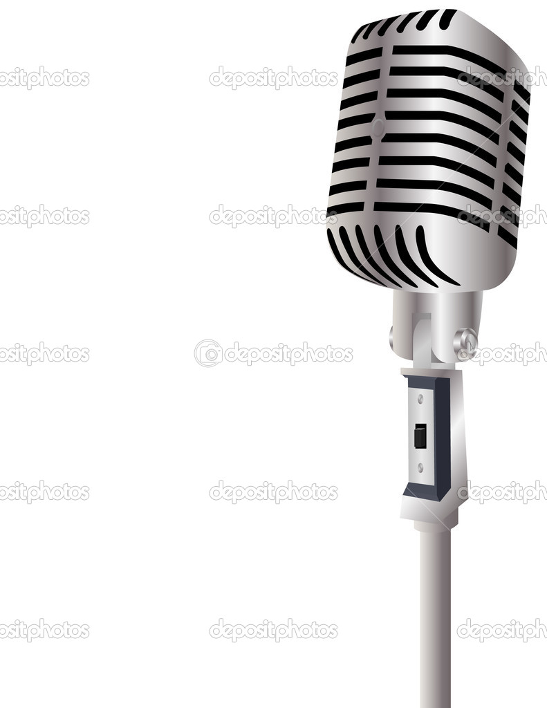 791x1024 Vintage Microphone Clipart