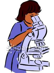 225x300 Lab Technician Looking Through A Microscope Royalty Free Clipart