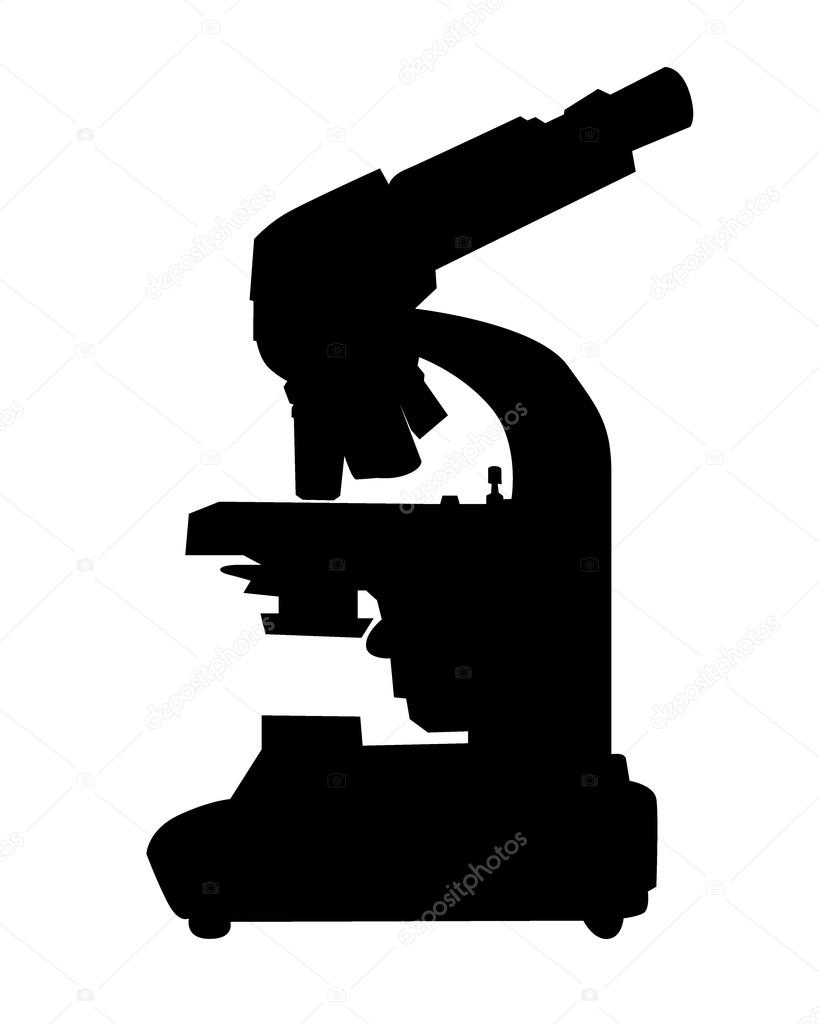 819x1024 Black Silhouette Of A Microscope Stock Vector Mayboro