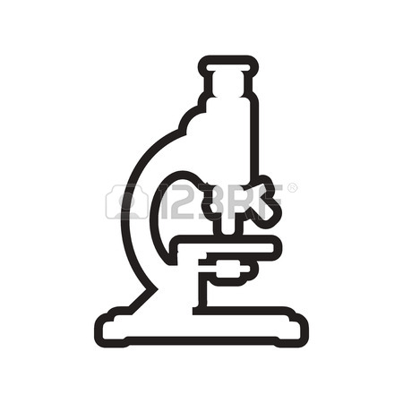 450x450 Flat Icon In Black And White Microscope Royalty Free Cliparts
