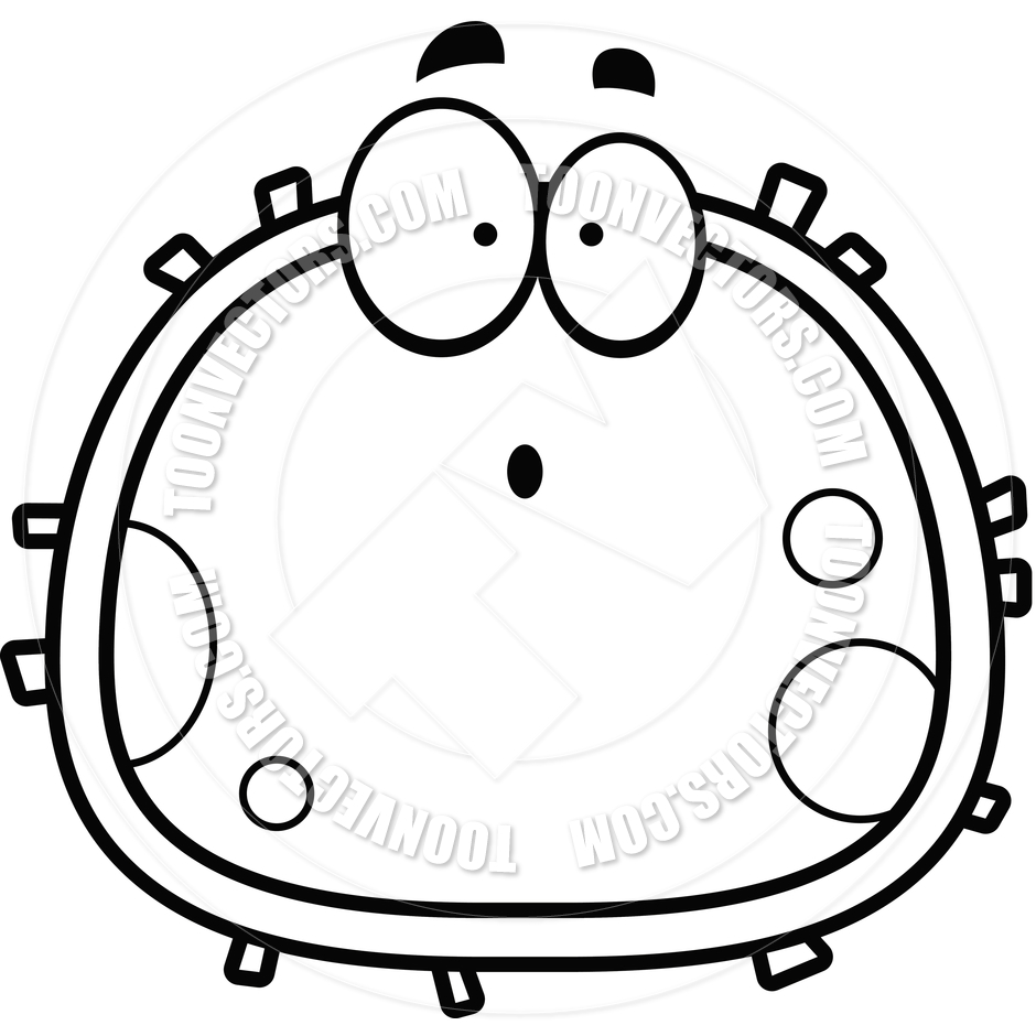 940x940 Surprised Blood Cell (Black And White Line Art) By Cory Thoman