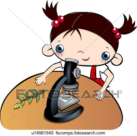 450x445 Drawing Of Student, Microscope, Table, Desk, School U14561543