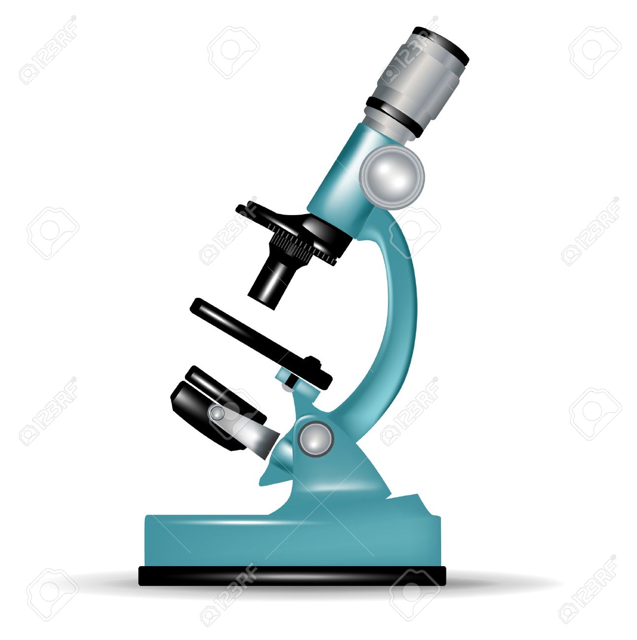 1294x1300 Single Microscope Isolated On White Background Royalty Free