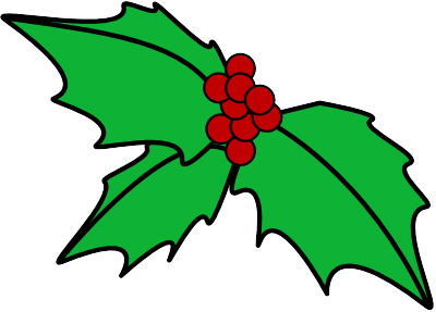400x287 Christmas Holly Free Clipart