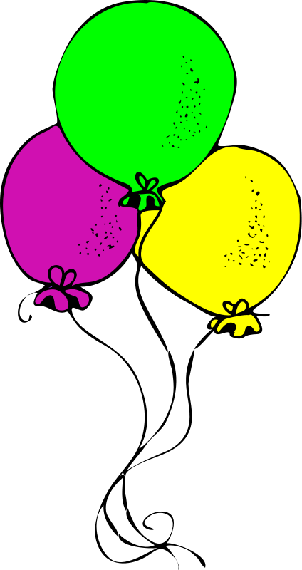 424x800 Birthday Balloons Clipart