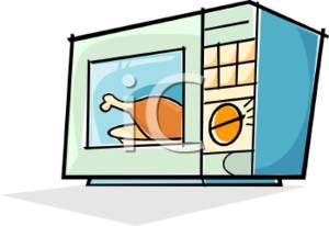 300x206 Chicken In A Microwave Oven Clipart Picture