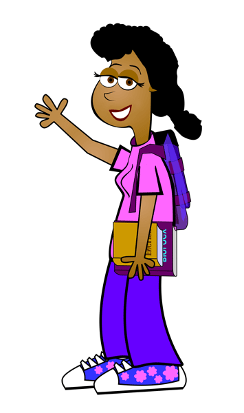 355x600 Middle School Girlfriends Clipart 3