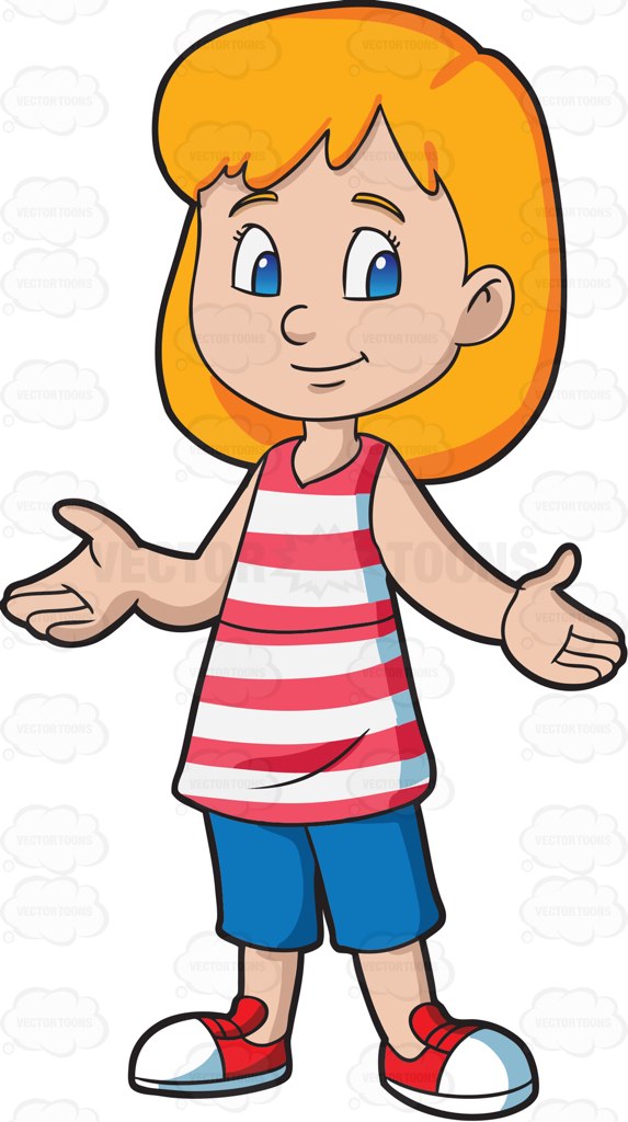 573x1024 A Charming Ginger Head Middle School Girl Cartoon Clipart