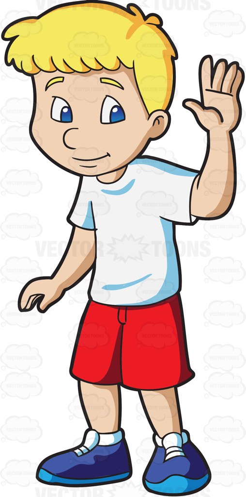 508x1024 A Male Middle School Student Waving Hellos