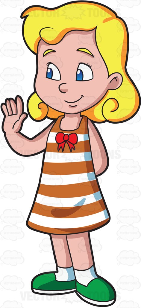 471x1024 A Pretty Middle School Girl Cartoon Clipart