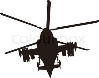 320x251 Military Helicopter Silhouette. Vector Eps8 Stock Vector Colourbox