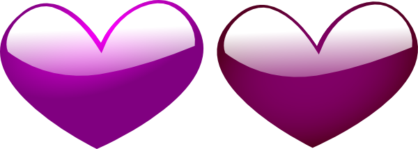 600x214 Blue Purple Hearts Clip Art