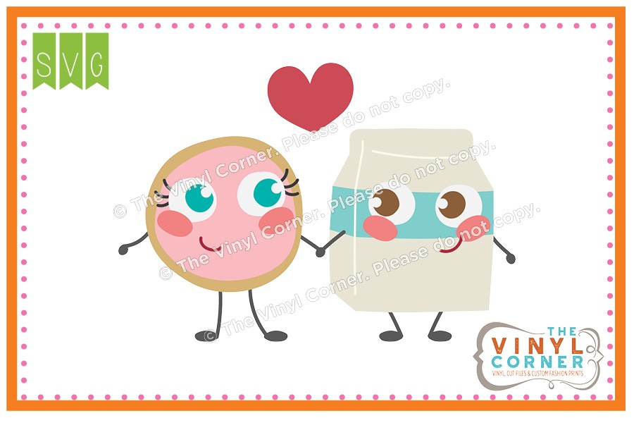 900x600 Applique Corner Cookie Milk Love Svg Clipart Design