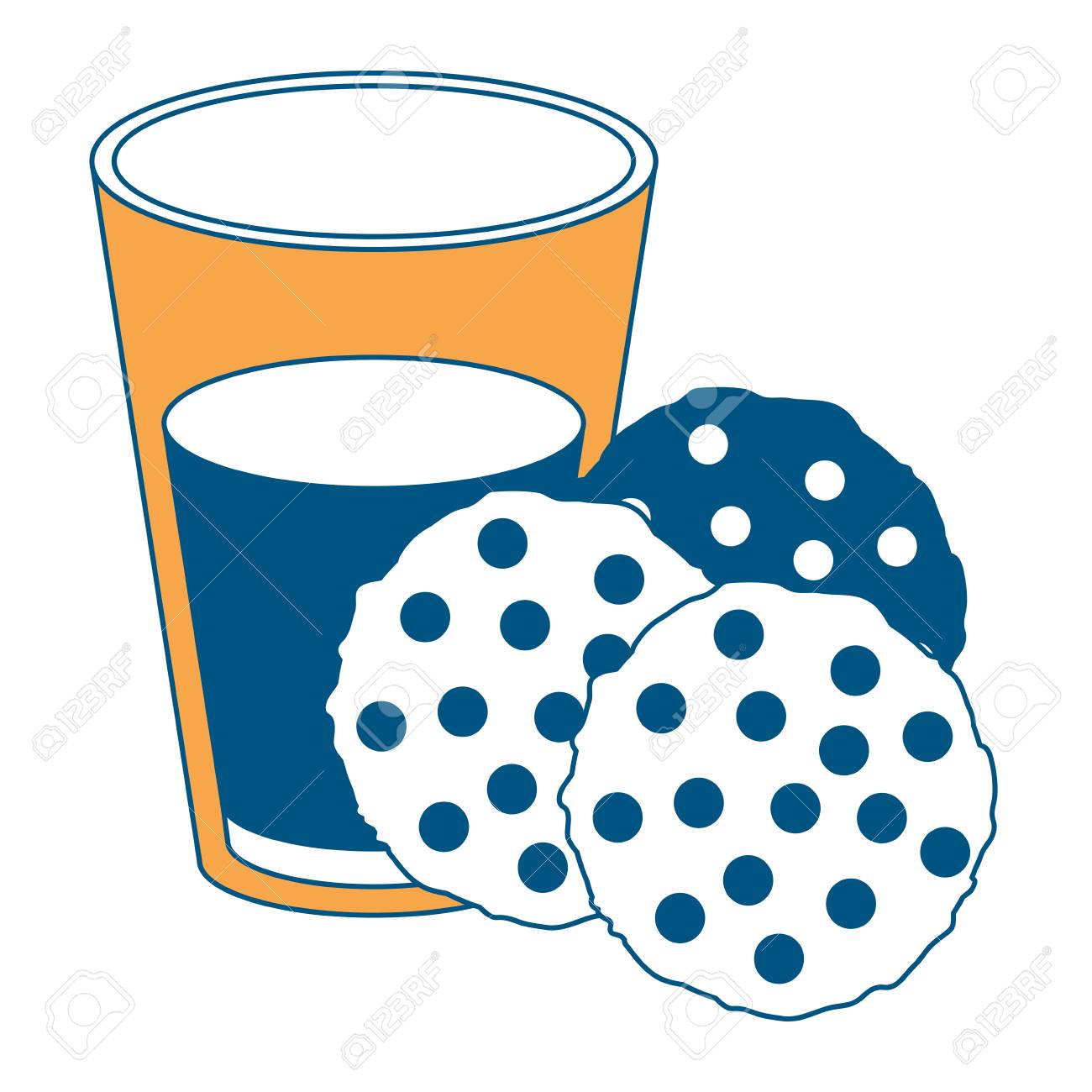 1300x1300 Chocolate Chip Cookies With Glass Of Milk Color Section Silhouette