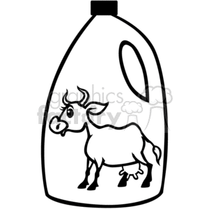 300x300 Royalty Free Cow On Milk Bottle 374729 Vector Clip Art Image