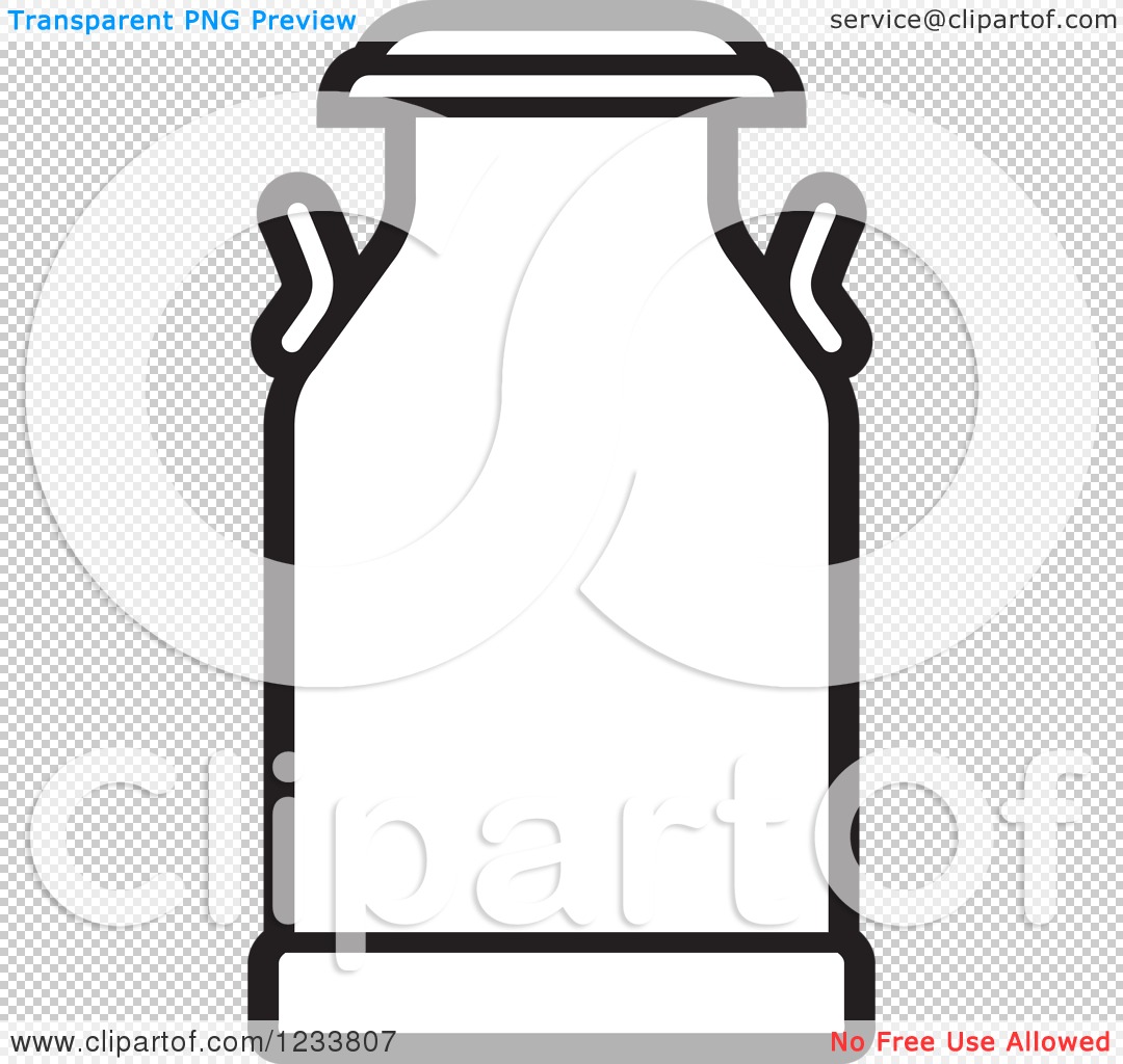 1080x1024 Clipart Of A Black And White Milk Can