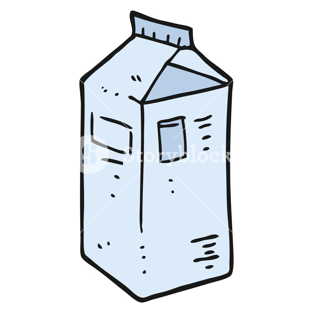 1000x1000 Freehand Drawn Cartoon Milk Carton Royalty Free Stock Image