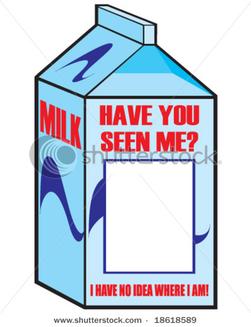 360x470 Milk Carton Missing Template Collection