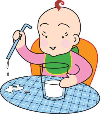 350x400 Image Baby With Glass Of Milk Baby Clip Art