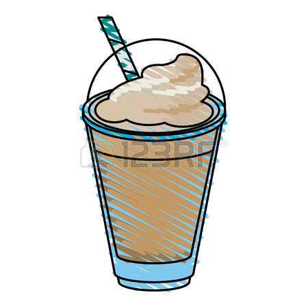 450x450 Milkshake And Whipped Cream Over White Background Vector
