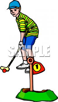 199x350 Boy Playing Miniature Golf