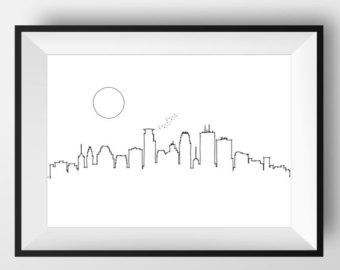 340x270 Minneapolis Skyline Minneapolis Print Minneapolis Poster