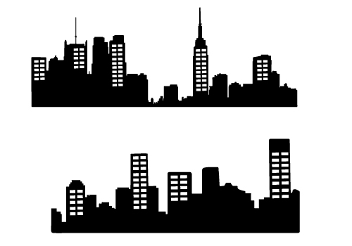 500x350 Cityscape Clipart Silhouette
