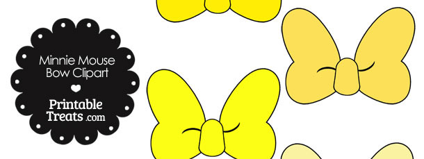 610x229 Minnie Mouse Bow Clipart In Shades Of Yellow Printable