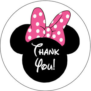 300x300 30 Minnie Mouse Birthday Party Invitation Stickers