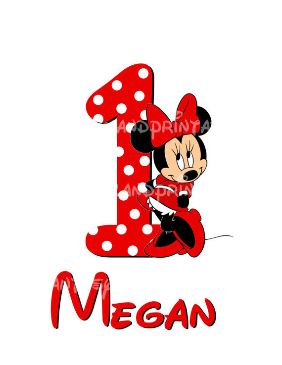 570x738 Red Minnie Mouse Birthday Your Age Personalized Diy Printable