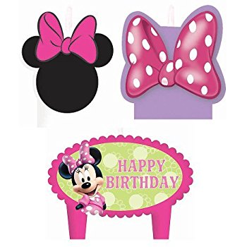 350x350 Minnie Mouse Birthday Cake Candles Set Decoration