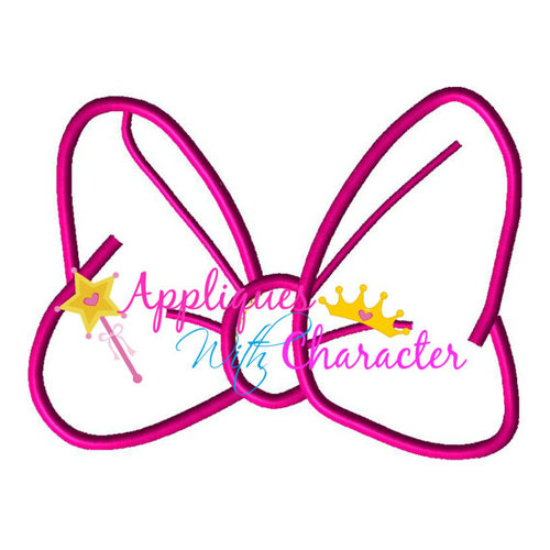 500x500 Minnie Mouse Bow Applique Design By Appliques With Character