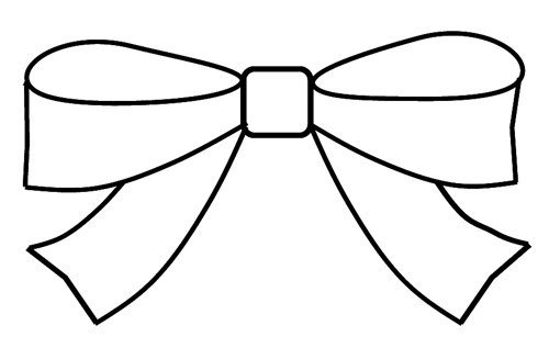 500x317 Bow Clipart Outline To Colour, 15cm Wide