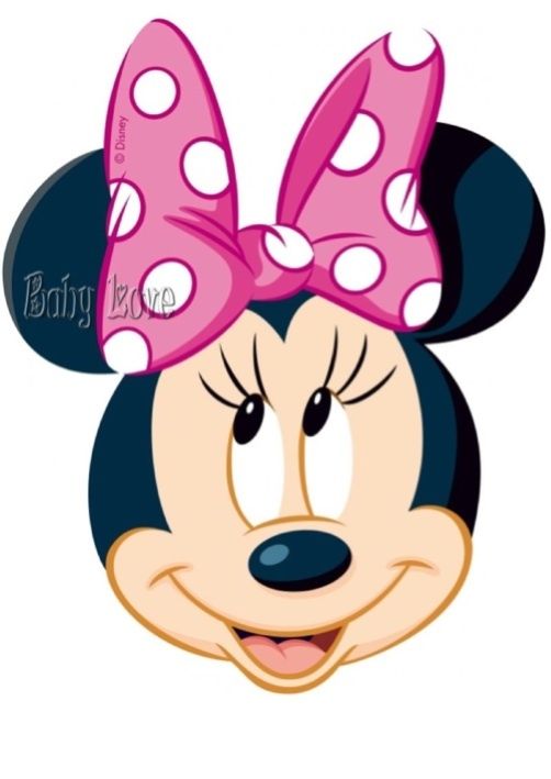 502x709 Iron On Transfer Cute Minnie Mouse Face Pink Bow 12x15 Ebay