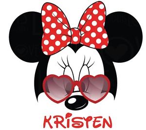 300x267 Disney Minnie Mouse Personalized Sunglasses Shirt Iron On Transfer