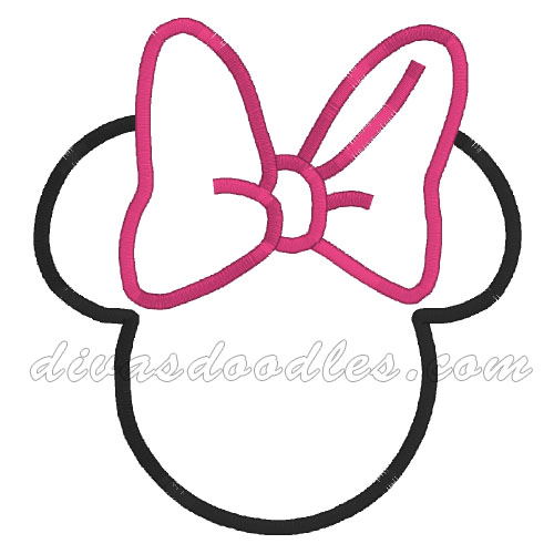 500x500 Minnie Mouse White Outline Clipart